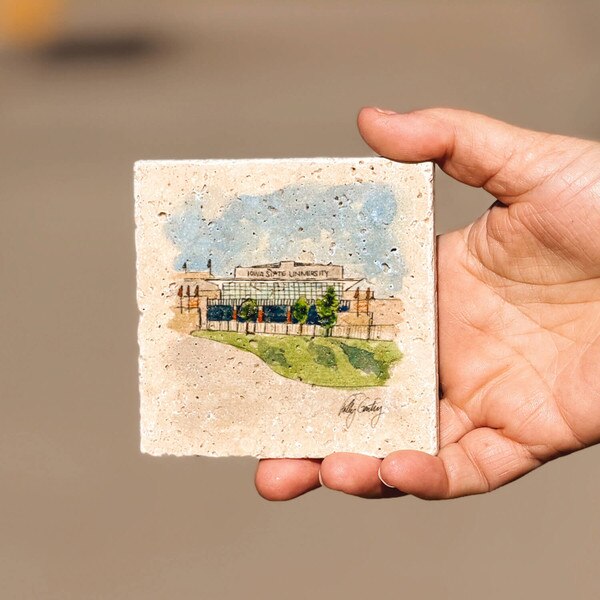 Stoneworx Jack Trice Stadium Stone Coaster front